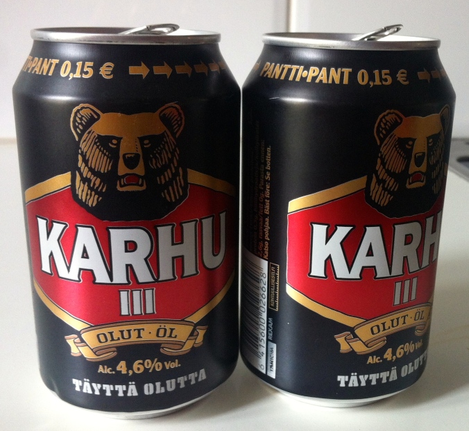 Karhu = bear so its Bear Beer