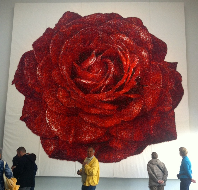 A giant rose made from soft jube sweets